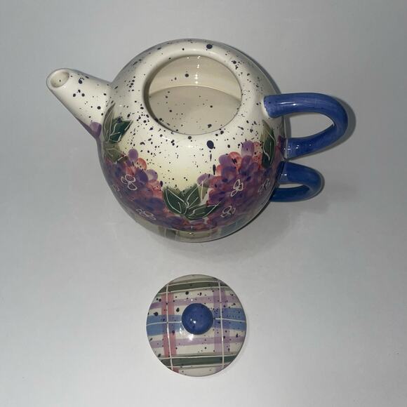 Julie Ueland tea for one 3 piece set floral teapot & cup vintage Enesco 1999 - Picture 2 of 8